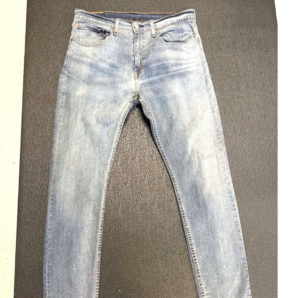 Levis 512 Slim Taper Jeans Mens 34x32 Light Wash Blue Stretch Denim Waterless